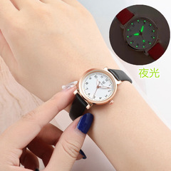 2021 New Women's Student Korean Style Simple Middle School Student Glow-in-the-Dark Waterproof Lady Quartz Watch for Middle School Students