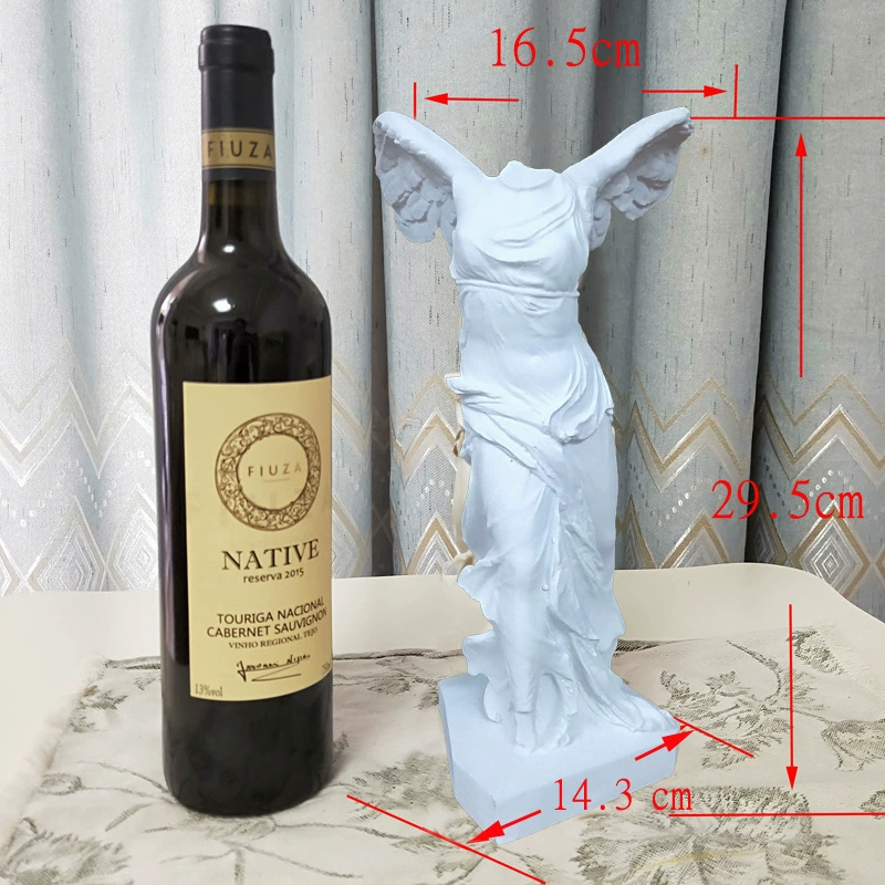 30cm High resin imitation gypsum Victory Goddess Statue Sculpture Sky Like Nordic Character Slash Desktop