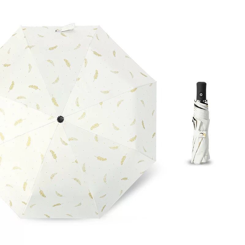 【Nuevo modelo】Paraguas de doble uso totalmente automático para sol y lluvia, protección UV, estilo de dibujos animados, diseño fresco, paraguas de tres pliegues para hombres y mujeres.