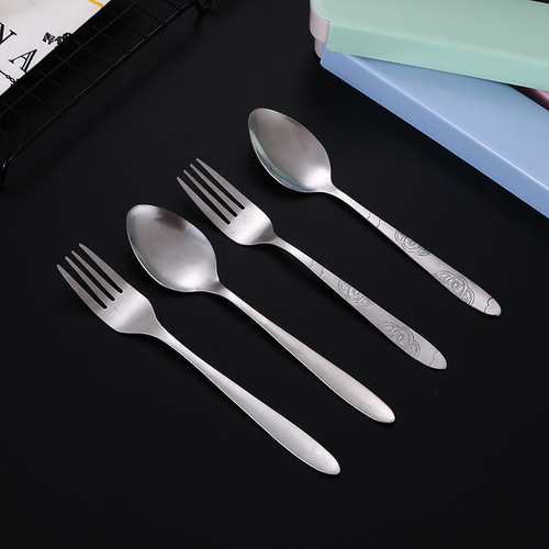 Stainless steel portable cutlery outdoor travel student gift set of 3-4 pieces stainless steel tableware
