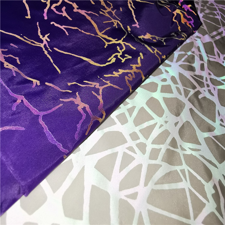 抖音款七彩印花反光面料 幻彩反光布 彩虹服装辅料 鸟巢反光印花