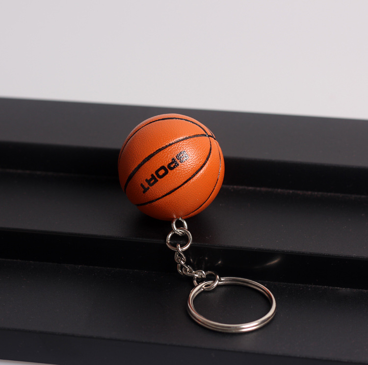 Deportes llavero baloncesto voleibol rugby pu cuero simulación bola colgante ventiladores suministros creativos pequeños regalos