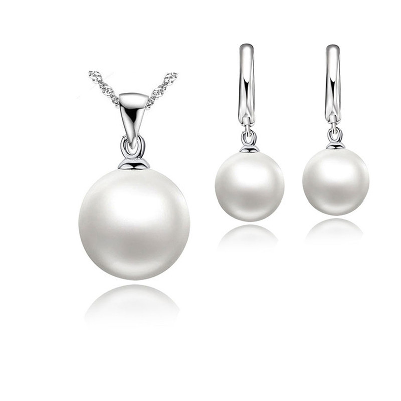 S925 10mm pendientes de perlas agua onda cadena borla perla traje pendientes collar generación pelo AliExpress