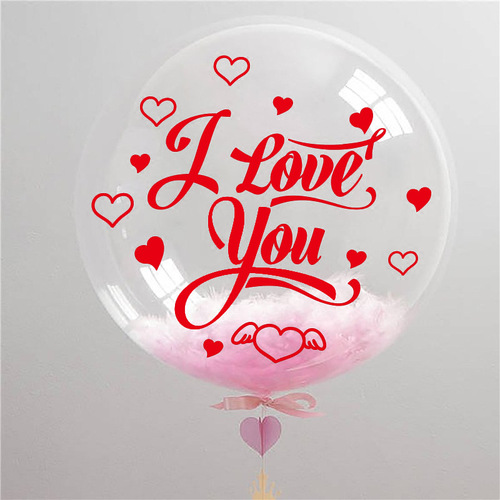 Wholesale wedding English balloon stickers Bobo ball transparent birthday balloon stickers golden happy birthday boy stickers