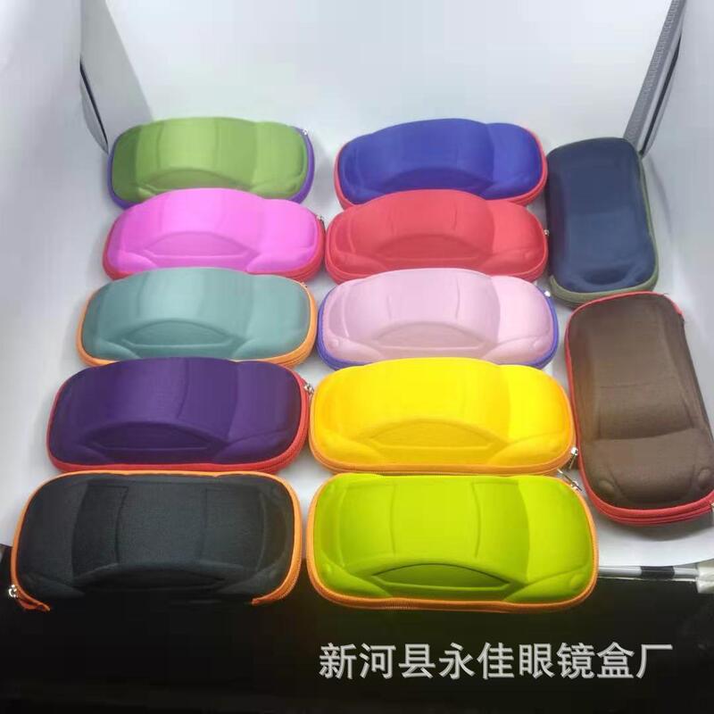 Factory wholesale children's zipper car sunglasses glasses case children's stationery storage box, spot supply