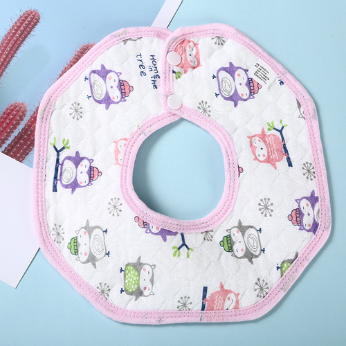 Maternal and infant children's octagonal waterproof bib Summer ultra-thin waterproof bib Baby cartoon saliva napkin
