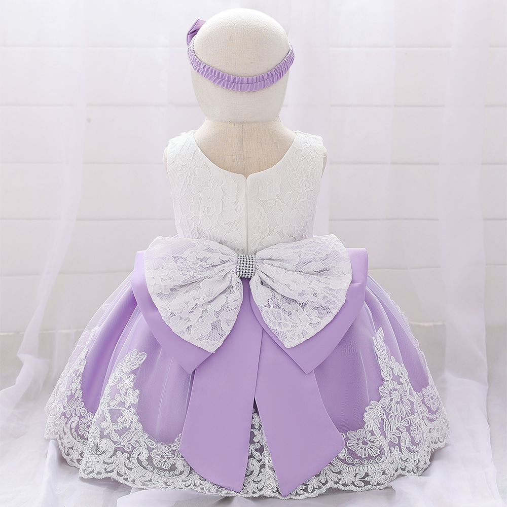 Vestido de Encaje para Bebés y Niñas Pequeñas de 1 a 3 Años, Vestido de Princesa para Bebé de un Año, Vestido de Princesa Pequeña