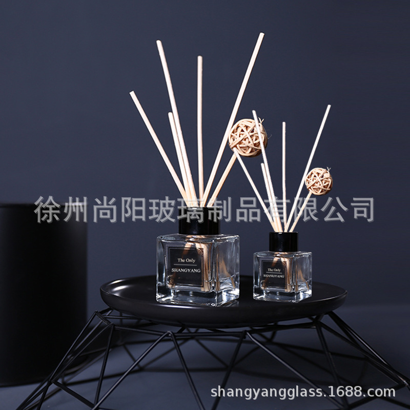 无火香薰瓶玻璃空瓶卫生间除异味螺口四方瓶香水瓶扩香瓶香氛