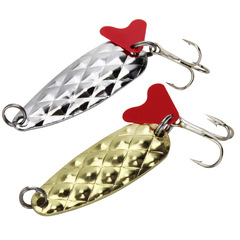 Weihé Lure Metal Gold and Silver 5cm 7g Pineapple Shimmer Spoon Blade with Triple Anchor Hook