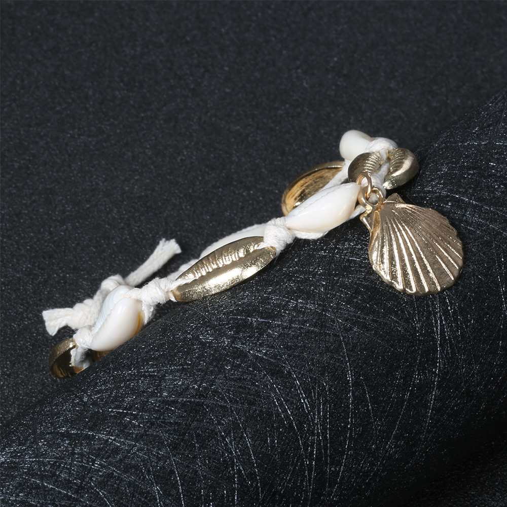 Ornamente de picior pentru femei, glezne împletite din aliaj de coajă de aliaj, drăguțe și populare, de plajă, japoneze și coreene, drăguțe, populare, la modă, ornamente noi pentru picioare_voghion.com