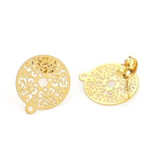 Earring accessories stainless steel hollow pattern with hanging earrings accessories allergy diy handmade jewelry wholesale