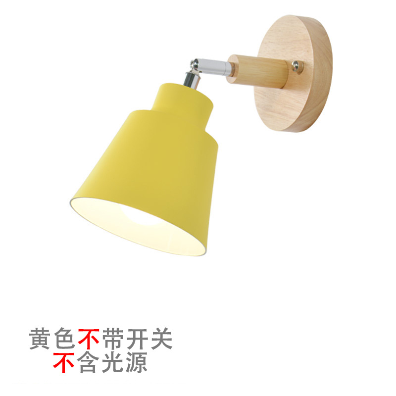 Moderno minimalista macaron lámpara de pared de noche interruptor de cremallera de madera Nordic comedor sala de estar decorativa lámpara de pared de fondo