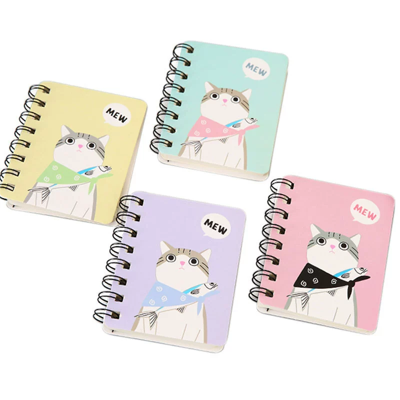 Мультяшной Notebook Mini 'Laptop' — Spiral Animal Covers, Portable A6-Style, Random Designs