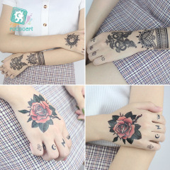 Reikalong cross-border supply waterproof mandala tattoo stickers henna flower tattoo stickers on back of hands and fingers
