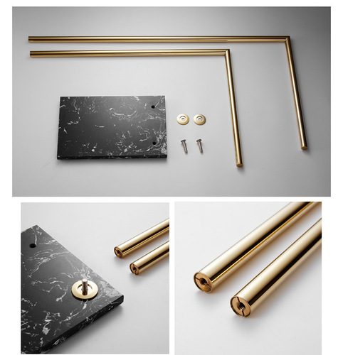 Bathroom marble European-style floor-standing double-pole towel bar clothes hanger countertop bath towel rack storage bath towel rack