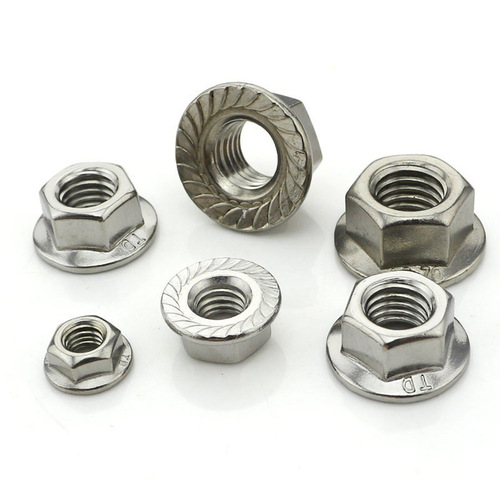 304 stainless steel flange nut M3-M20 flat plate toothed anti-slip nut DIN6923