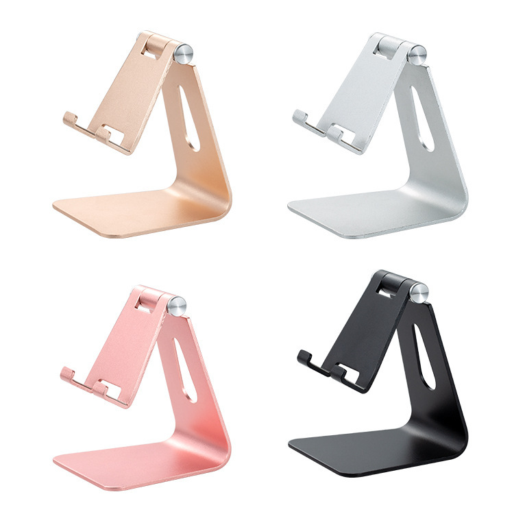 Manufacturer Wholesale Aluminum Alloy Phone Stand Foldable Desktop Tablet Multifunctional Logo Lazy Live Streaming Stand