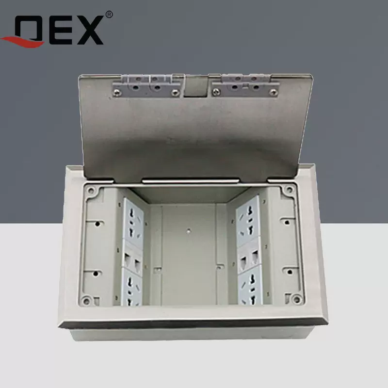 厂家直销不锈钢地插140KB开启式双86型侧插欧式金属地面插座