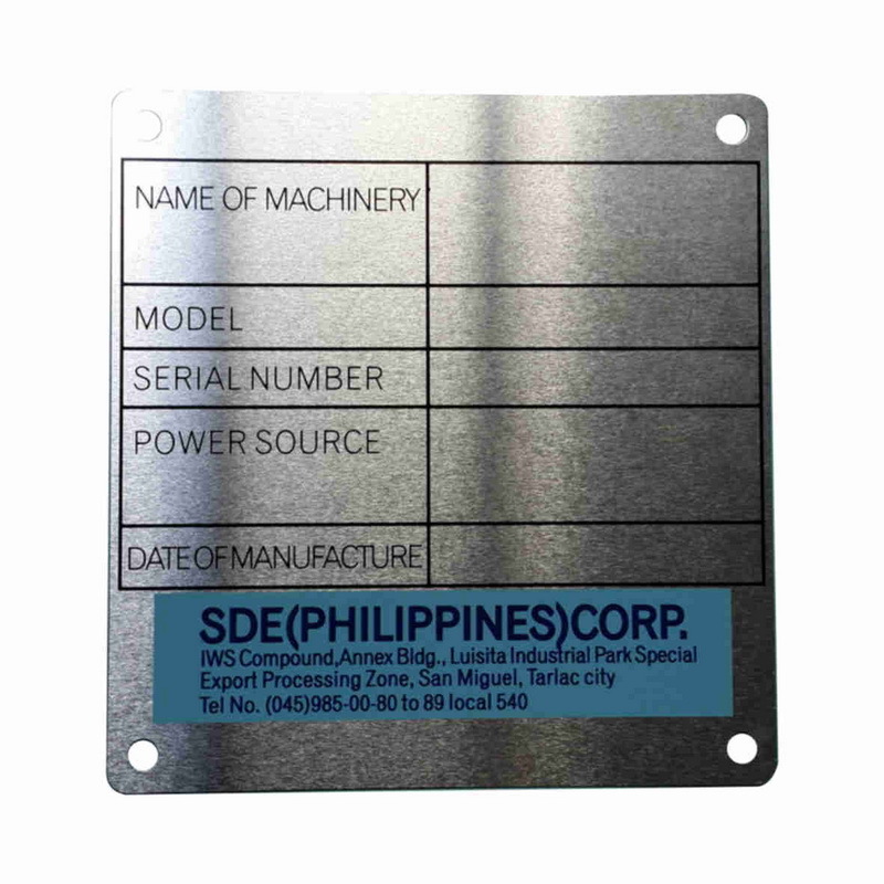 东莞丝印机床铝标牌 不锈钢电力标牌 家具标牌 门业铭牌 丝印铝铭