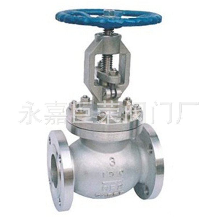 法兰截止阀 J41H-150LB DN125 CF8不锈钢锅炉蒸汽截止阀