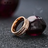 Fashionable golden wedding ring, jewelry, suitable for import, simple and elegant design, pink gold, diamond encrusted, Korean style