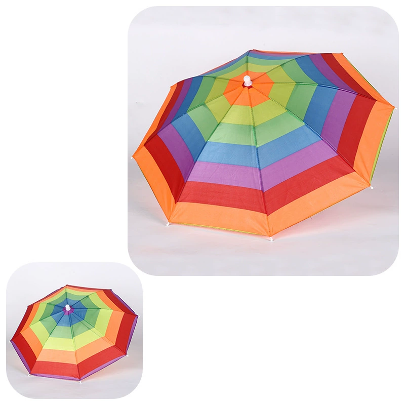 Double-layer Travel Umbrella Hat, Windproof, Dual Sizes 53 / 63 cm, Compact 30 cm