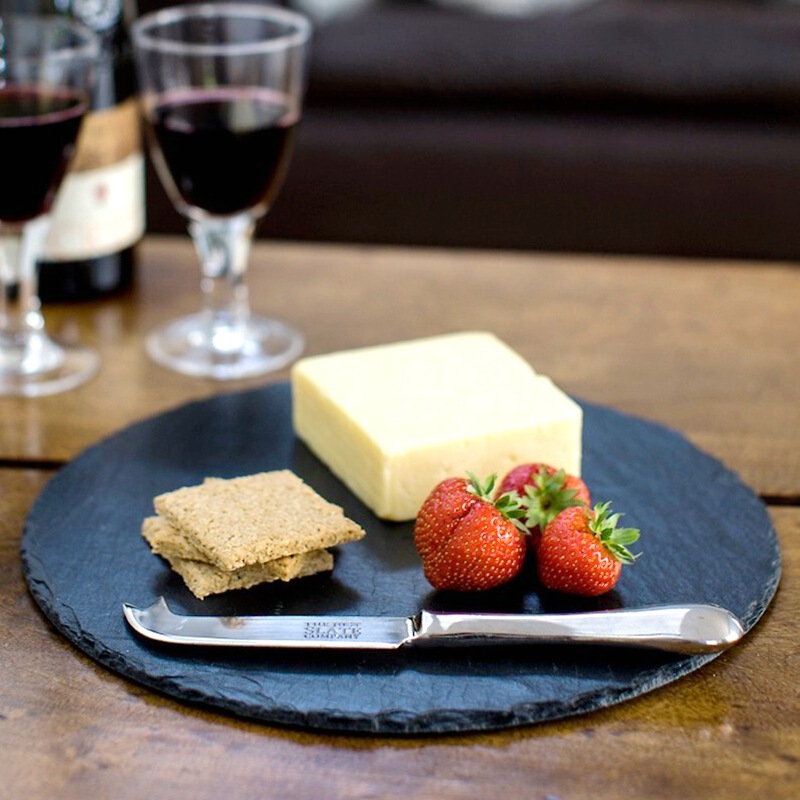 Factory Export Quality Round Slate Slate Dinner Plate European and American Slate Fruit Plate Western Restaurant Dining Plate Mat Tray