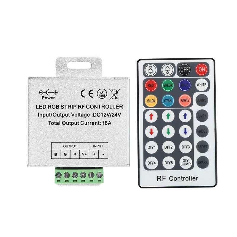 LED light strip, controller, 12v, 24v, remote control, high power, 216W
