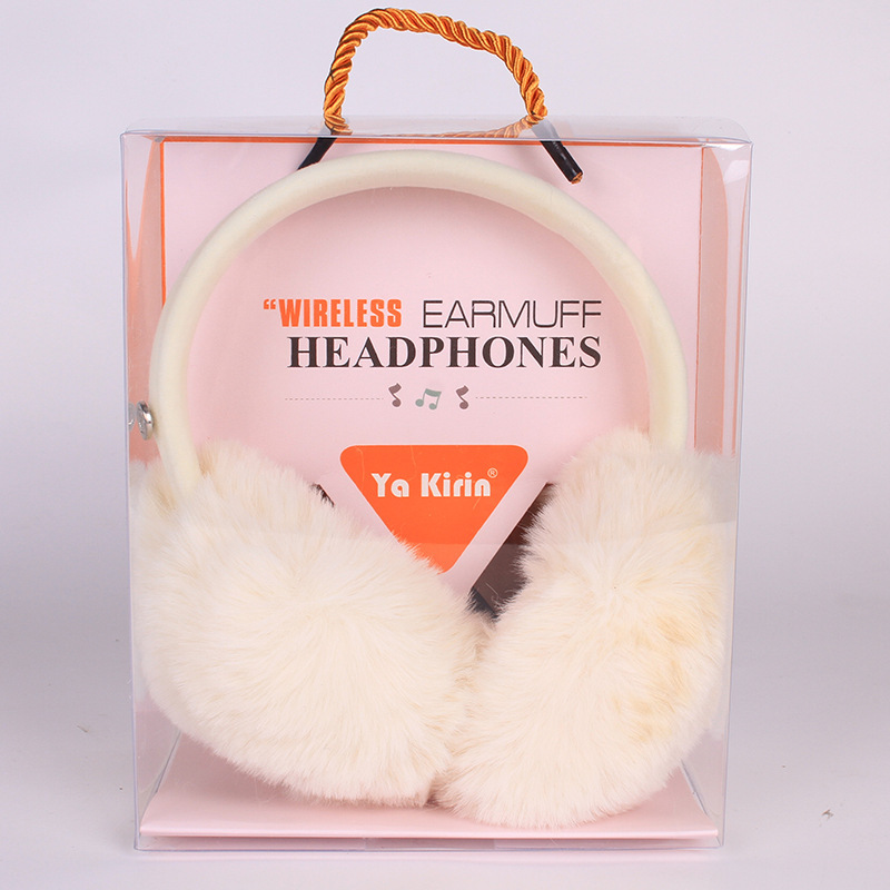 Headset Bluetooth Headset Girl's Korean Style Fashionable Cute Gift Warm Earmuffs Plush Winter Subwoofer Imitation Rabbit Hair