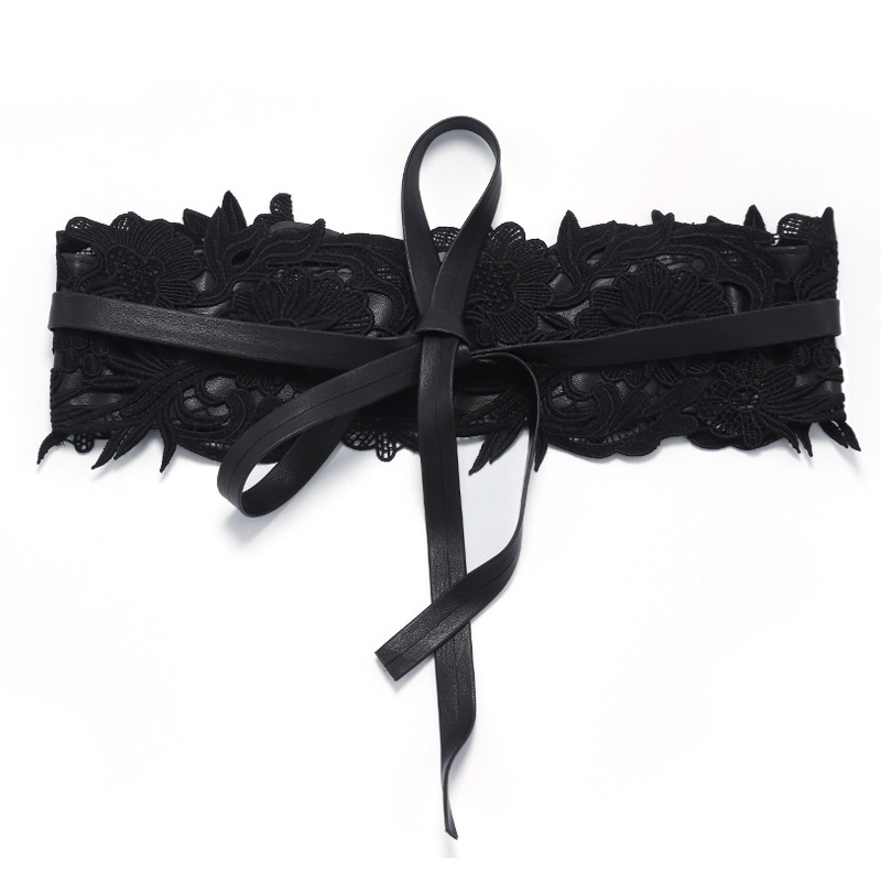 Cintura larga in pizzo Cintura decorativa da donna con gonna Cappotto maglione Versione coreana retrò Allacciatura versatile alla moda e casual_voghion.com