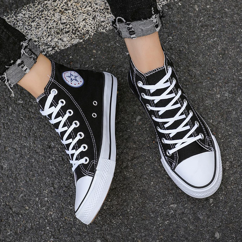 Высокие парусиновые туфли, Мужская модная универсальная обувь в Корейском стиле, модная обувь для студентов, повседневная Тканевая обувь, мужская обувь для досок, обувь Gaobang, мужская обувь