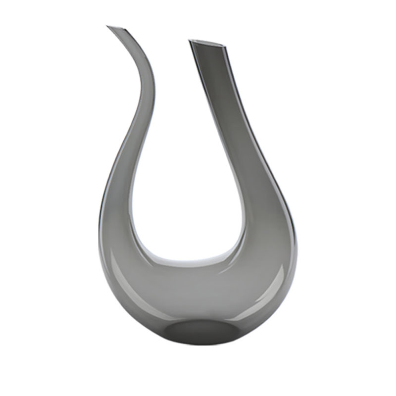 Lu Jing simple en forma de U decantador estilo europeo ahumado gris arpa Decantador Vino rápido vino pourer pequeño lote