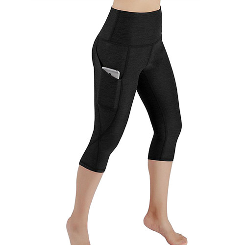 European and American Pocket Yoga Tights with Buttock Elastic Exercise Fitness Running Leggings for Women