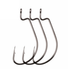 Crank hook Luya soft bait hook Barbed sharp tip hook Soft bait soft worm hook black nickel red nickel crank hook