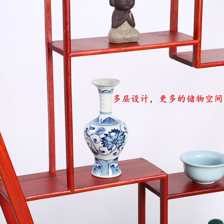 赤木工芸アフリカ花梨木博古架新中国式円形多宝閣家装客間置物展示棚|undefined
