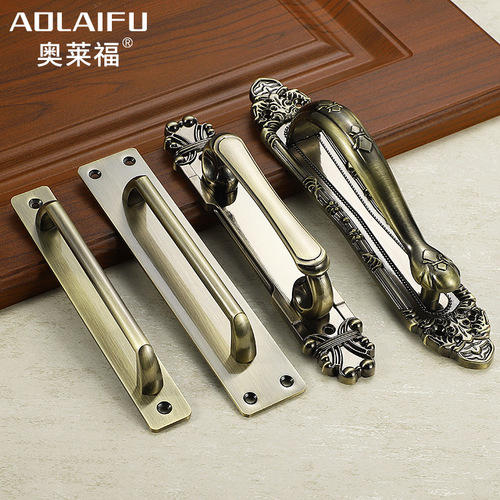 Exposed handle door handle wooden door exposed handle fire door push-pull panel handrail channel escape door handle