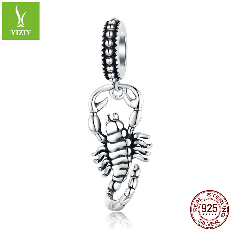 亚马逊配饰天蝎座925银吊坠欧美复古手链项链饰品配件SCC1329