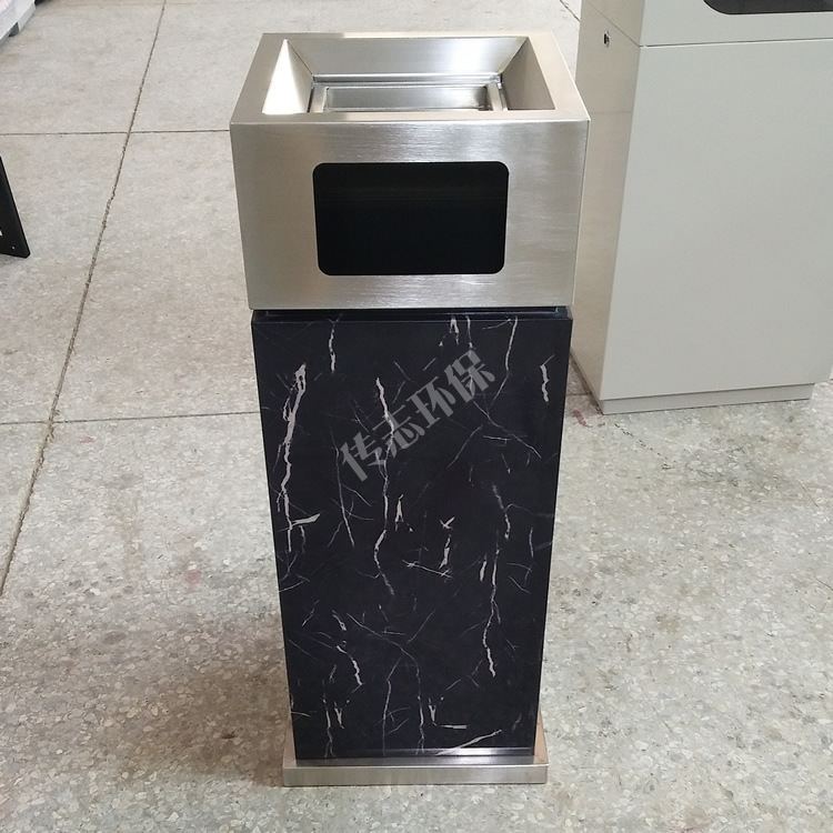 酒店大堂不锈钢垃圾桶高档小区物业商场室内单桶收纳方形厂家