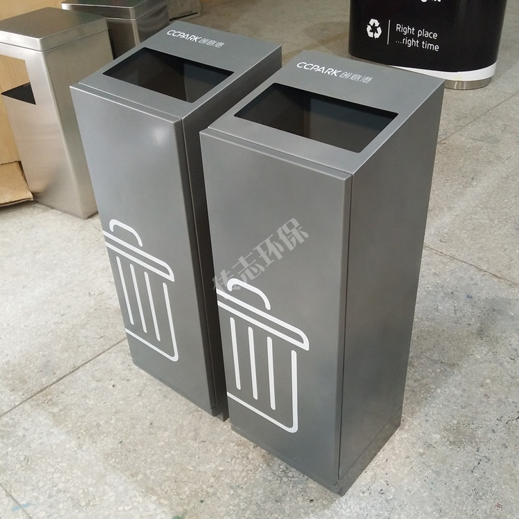 室内不锈钢分类垃圾箱 商场环卫不锈钢垃圾桶 直投口滑轨果皮箱