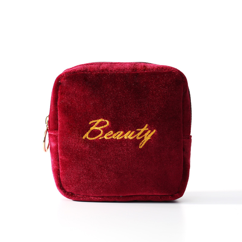 Nuevo coreano terciopelo servilleta sanitaria bolsa de almacenamiento al aire libre repuesto pequeña tía toalla bolsa de almacenamiento en stock monedero al por mayor