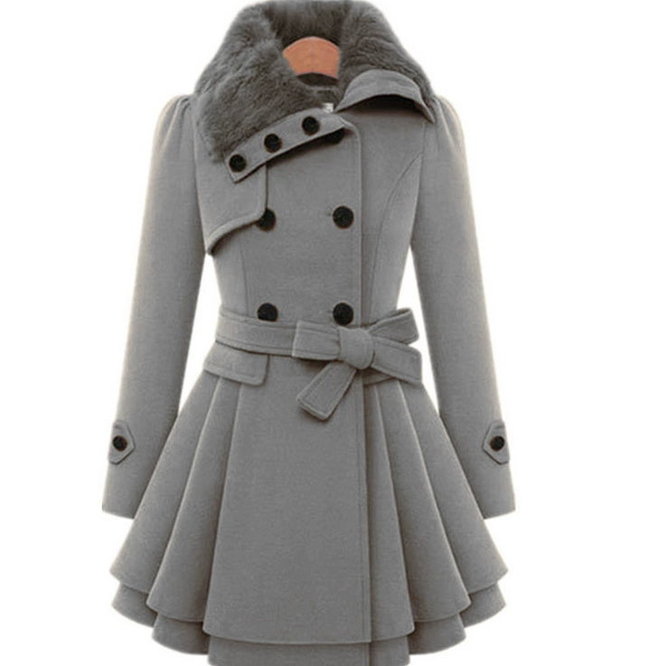 Приталенное шерстяное пальто, тренчкот, eBay, европейский стиль