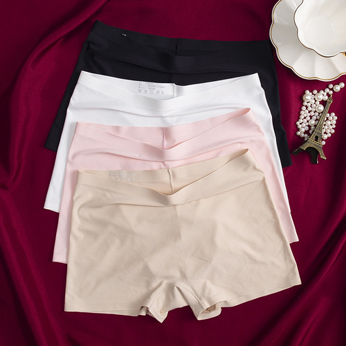 Youtao's new ice silk seamless safety pants, stretchy and comfortable pure cotton crotch boxer briefs, boxer briefs, women's leggings