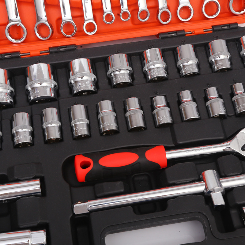 Kit de caja de herramientas de reparación de automóviles para reparación de automóviles y mantenimiento de automóviles llave de manguito herramienta combinada de manguito multifuncional universal