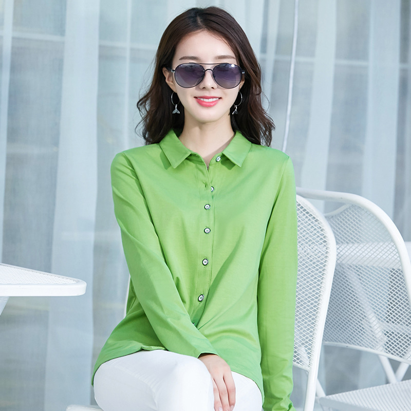 Avocado Green Shirt 2026 Spring Long-Sleeved Shirt Women's Cotton Top Base Shirt Dropshipping 2141-1 Avocado Green Shirt 2026 Spring Long-Sleeved Shirt Women's Cotton Top Base Shirt Dropshipping 2141-1