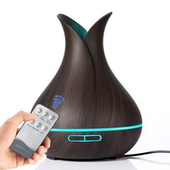 Cross-border new product Wood Grain Petal Humidifier 400ml Air Purifier Humidifier Colorful Night Light Cracked Aroma Diffuser