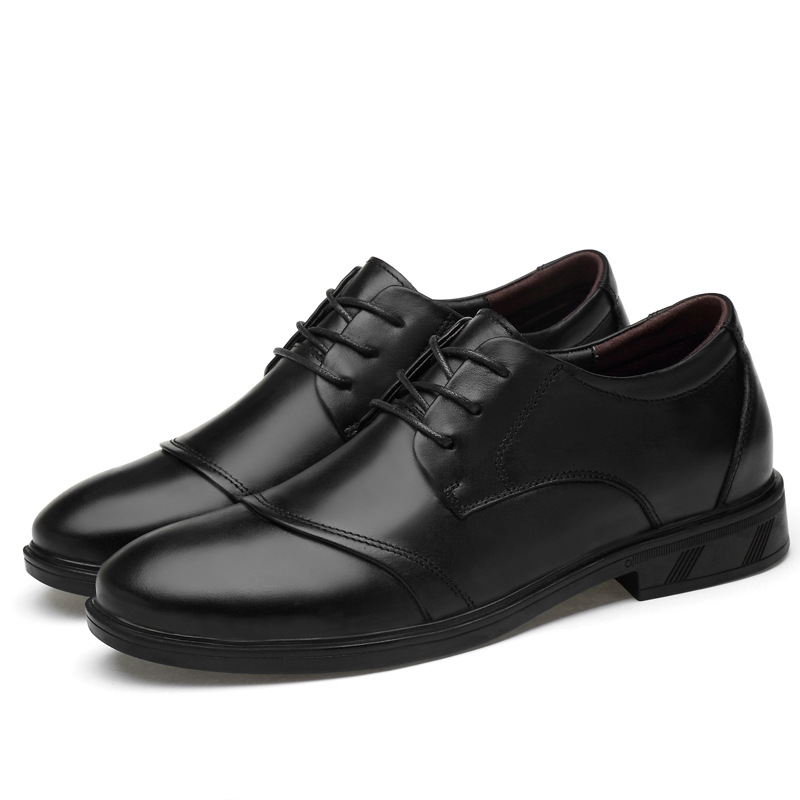 Scarpe uomo pelle stringate casual eleganti rialzate comode_voghion.com