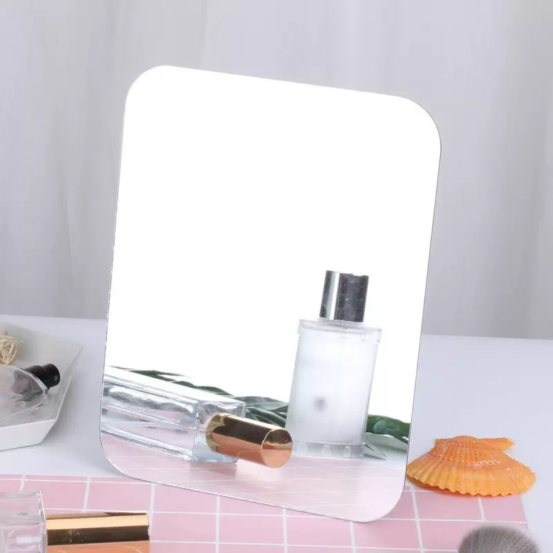 高清单面梳妆镜片 多彩梳妆镜加工生产 方形公主镜制作大号美容镜