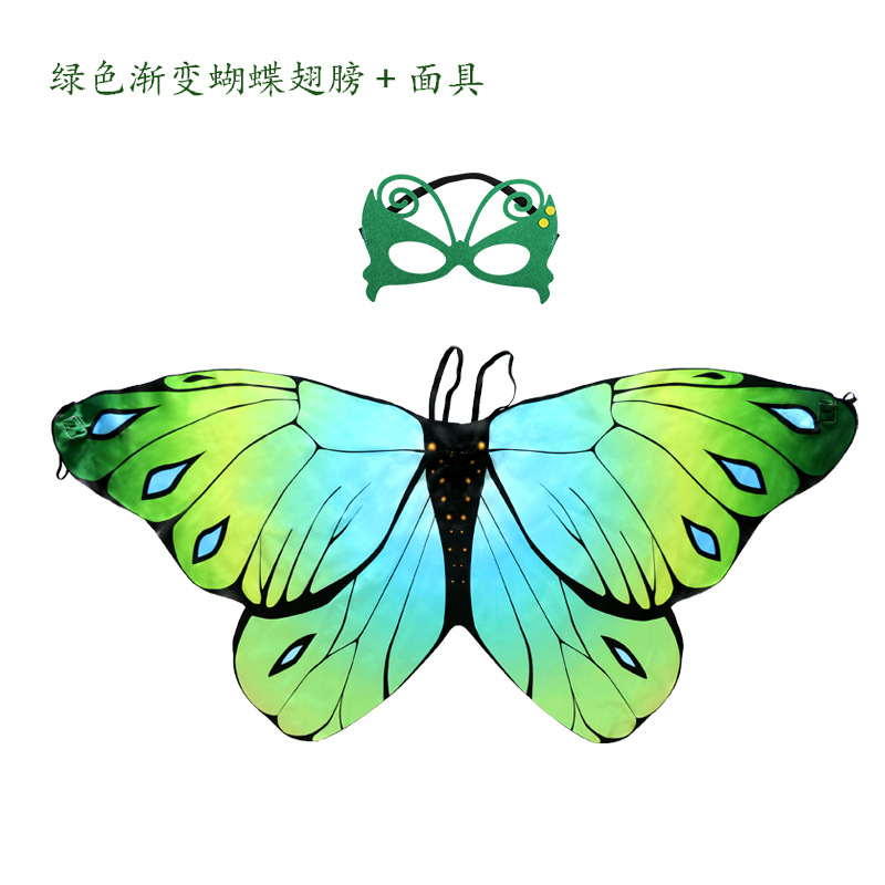 Fábrica al por mayor Amazon dibujos animados Halloween niños mariposa alas capa rendimiento Cosplay foto apoyos