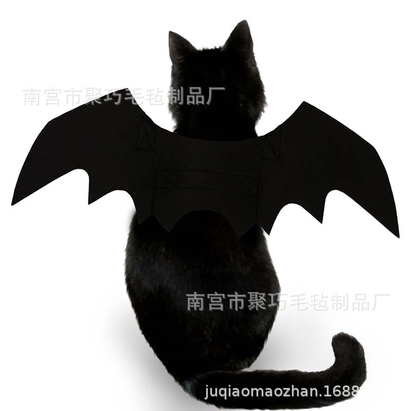 Halloween black winged pet cat bat wing party cat costume large elf…