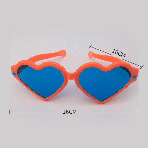 European and American holiday parties and dances with funny and alternative makeup, plastic heart glasses manufacturers wholesale